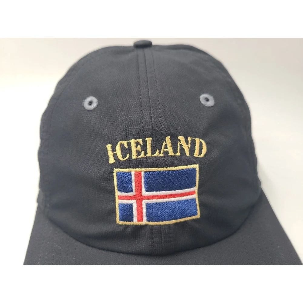Iceland‎ Flag Richardson R-Active Adjustable Hat Cap Polyester Men Women Black